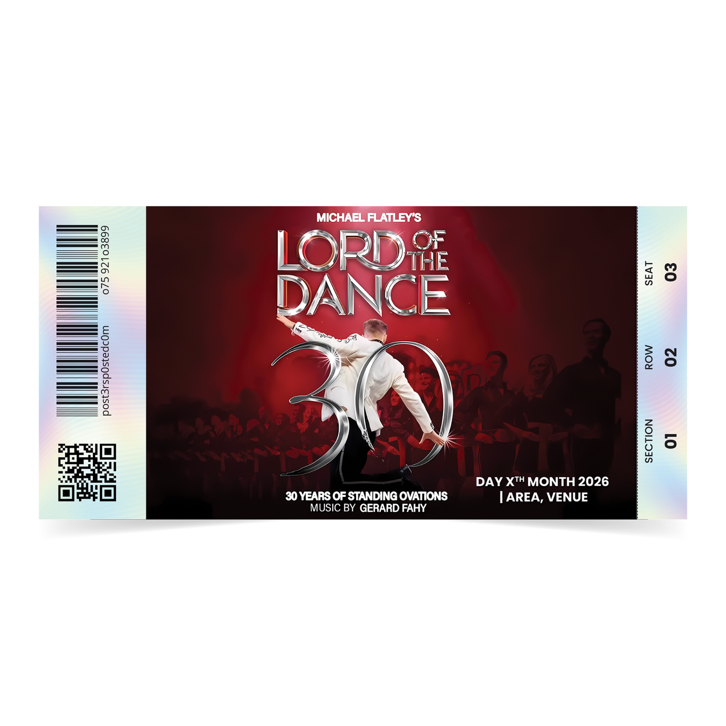 Lord Of The Dance Ticket UK Tour 2026 Keepsake Personalised Gift Reveal