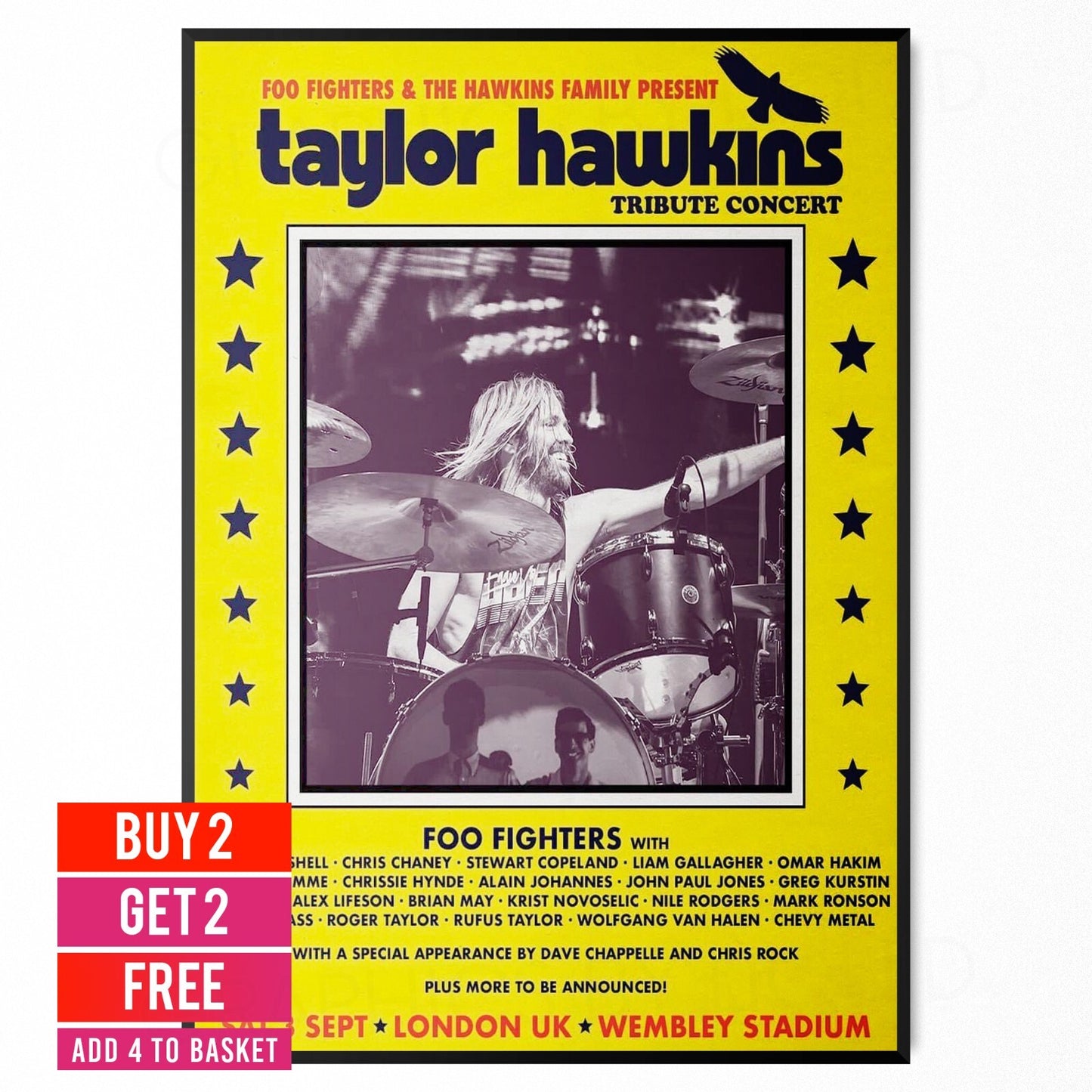 Taylor Hawkins Tribute Concert Promo Event Wembley Gift Poster Print