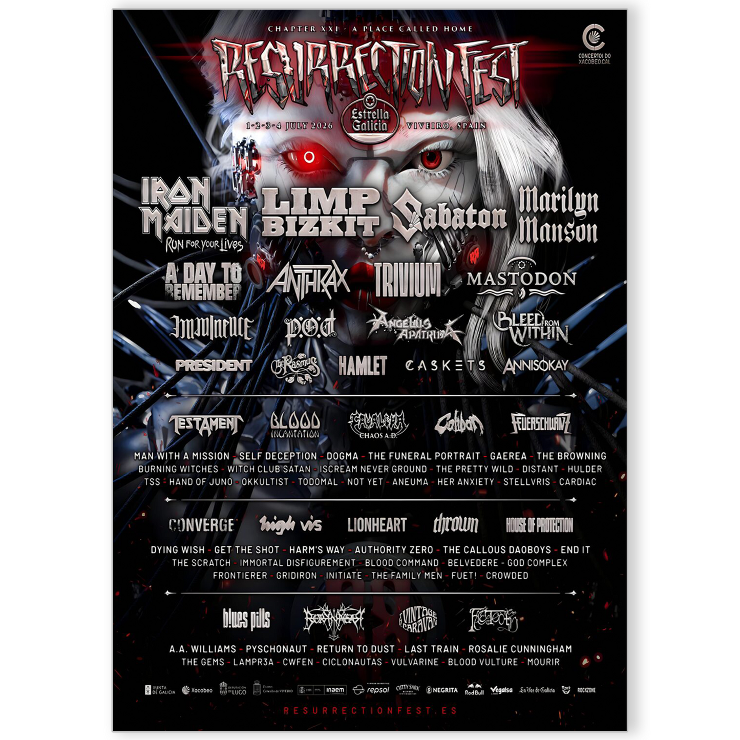 Resurrection Festival 2026 Music Line-up For Music Poster A5-A3 Concert Rock