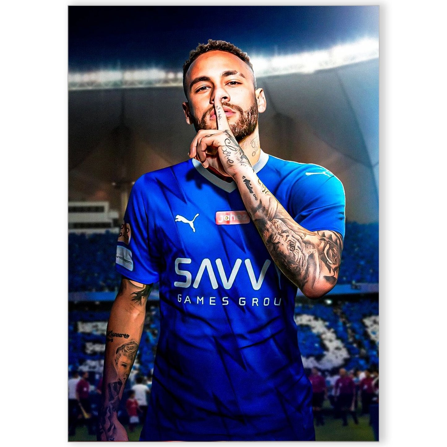 Neymar Jr Football Poster Sports Art Print Photo Picture A5 A4 A3
