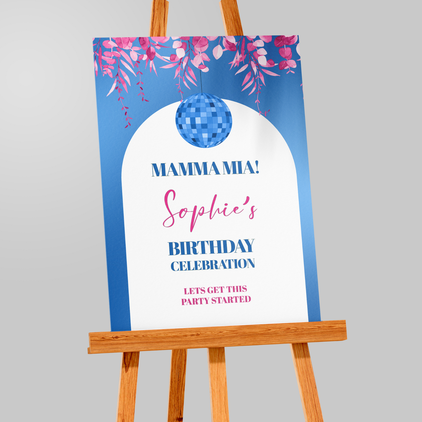 Birthday Party Poster Sign Personalised ANY Age & Name Mamma Mia! Poster Sign