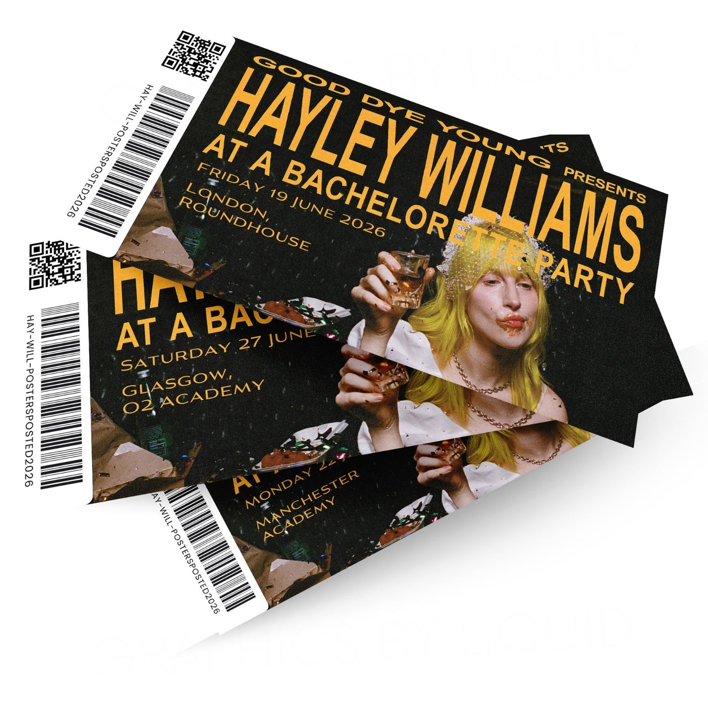 Hayley Williams Ticket UK Concet Tour 2026 Souvenir Personalised Mock Ticket