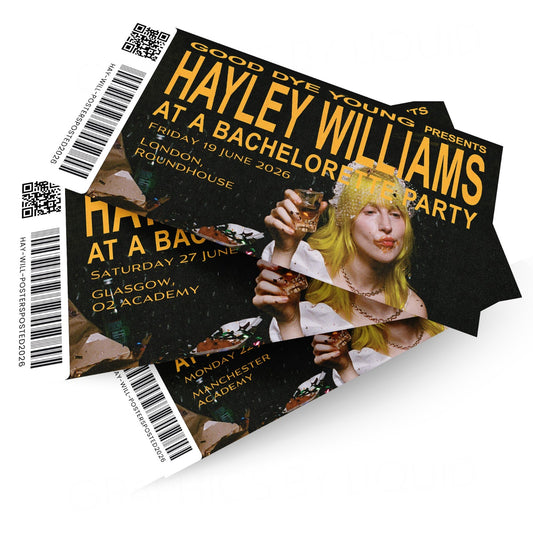 Hayley Williams Ticket UK Concet Tour 2026 Souvenir Personalised Mock Ticket