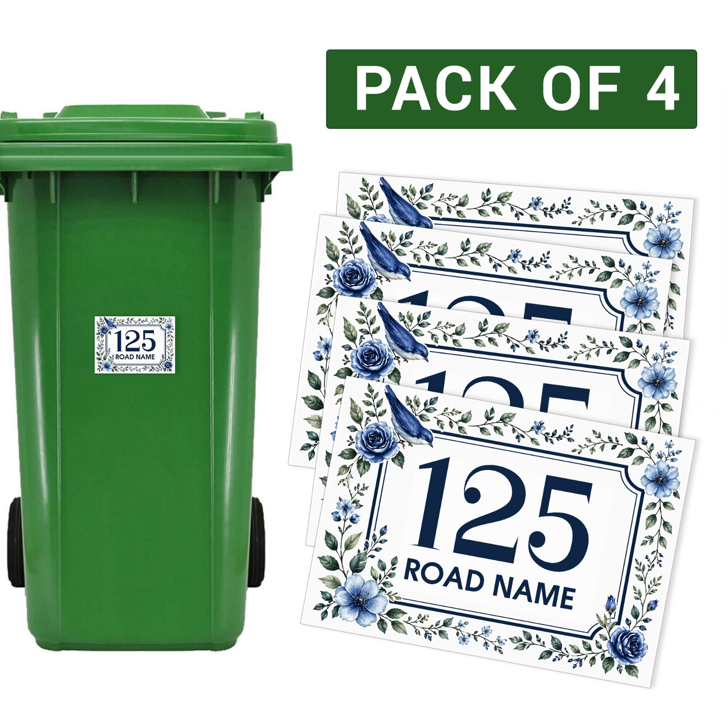Wheelie Bin Sticker House Number Labels House Numbers Stickers Dustbin Sticker