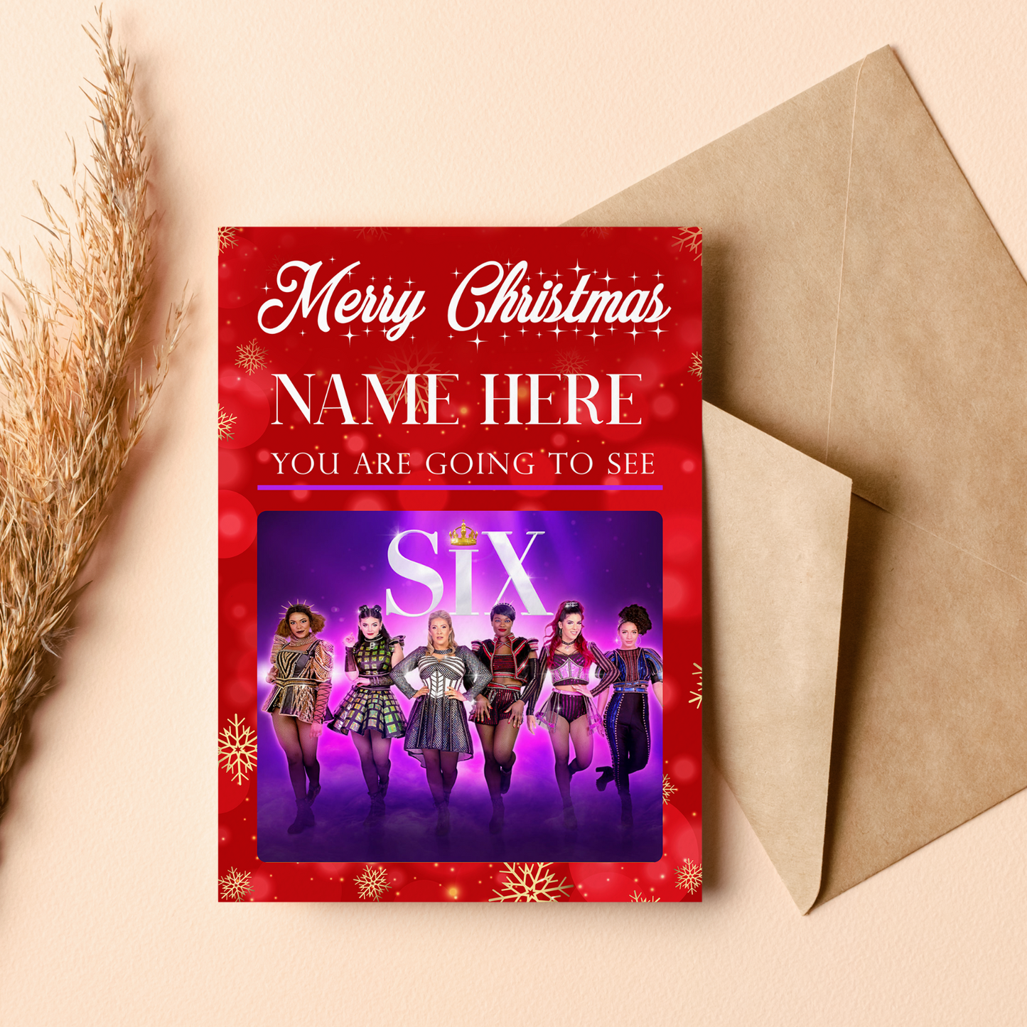 You're Going To See Six The Musical 2025 Christmas Personalised Birthday Card