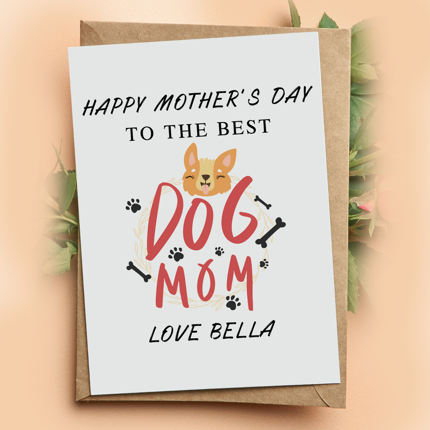 Mothers Day Card from the Dog Best Dog Mummy Mother's Card Dog Mum Gift