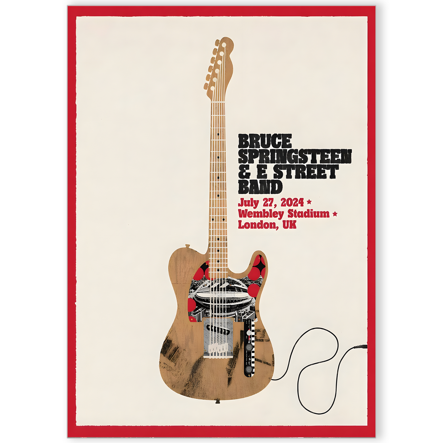 Bruce Springsteen Concert Poster London, Wembley 27th July For The Boss Fans