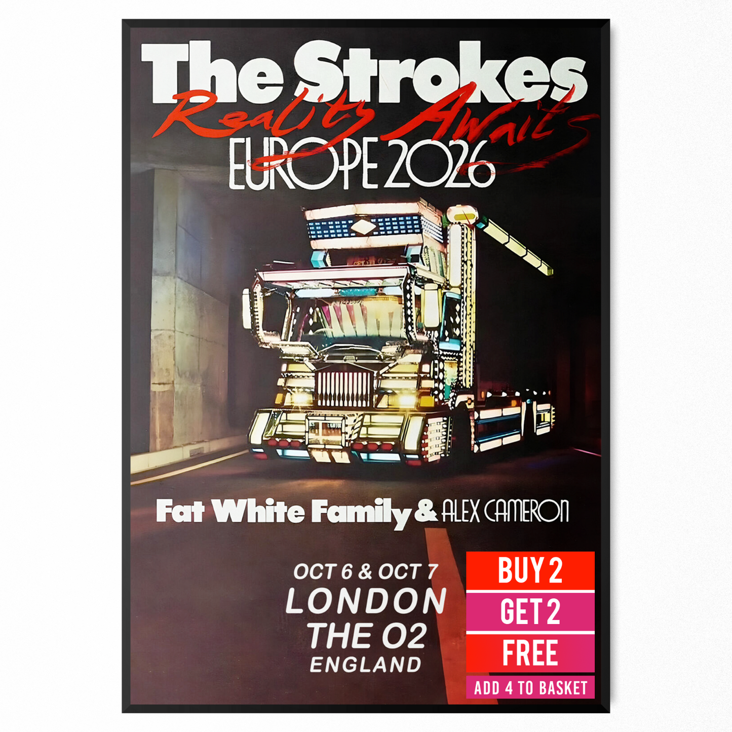 The Strokes Concert Poster UK Tour Rock Fans Print Home Bedroom Decor A5-A3