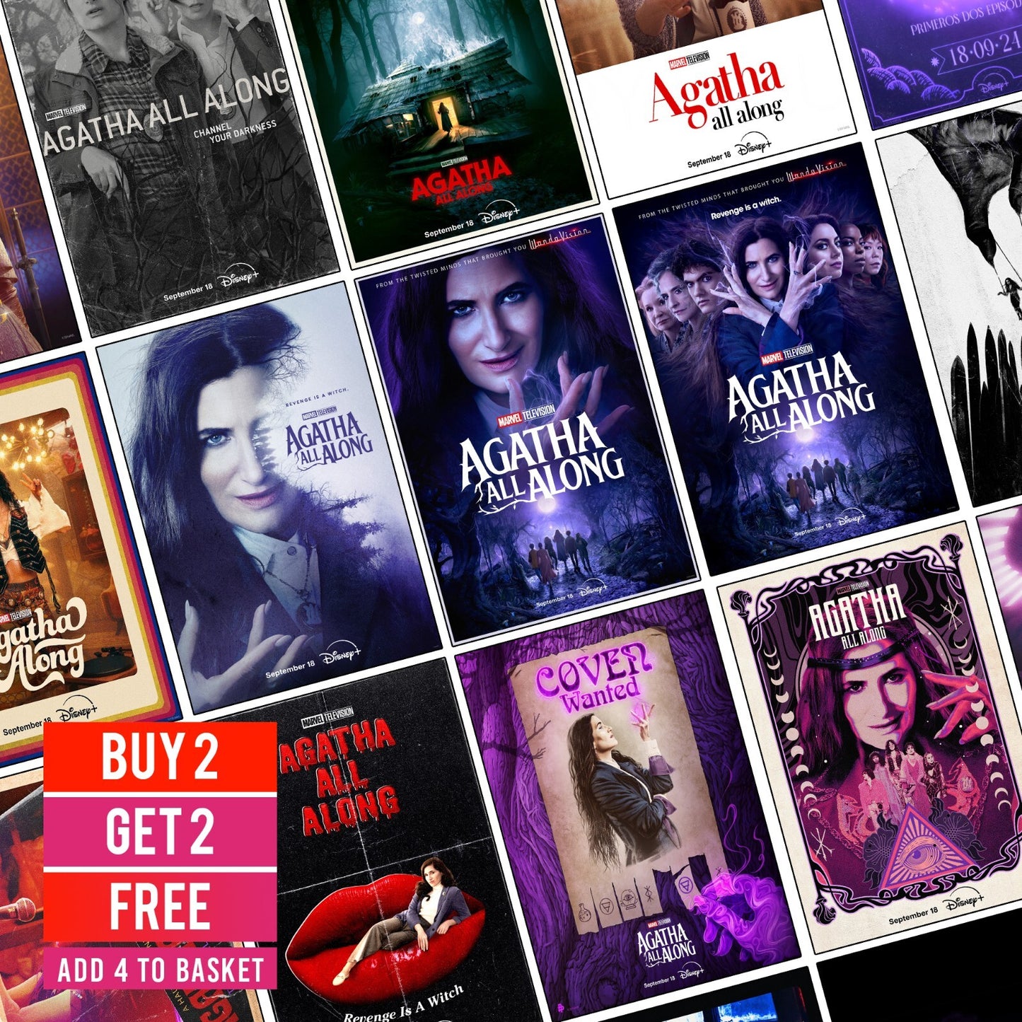 Agatha All Along Posters 2024 A4 A3 A5 Prints Art TV Series Poster Wall Decor