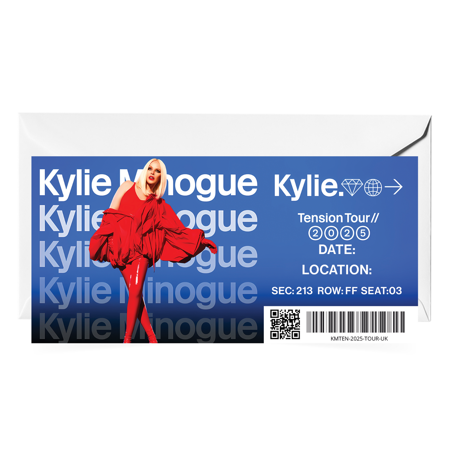 Kylie Minogue Music Concert Ticket Tension Tour 2025 Personalised Gift Keepsake