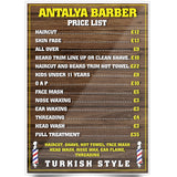 Barber Price List Poster Wood Style 04