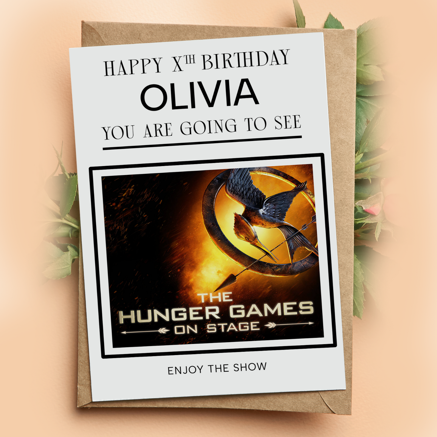 Youre going to see THE HUNGER GAMES ON STAGE Personalised Gift Birthday Card