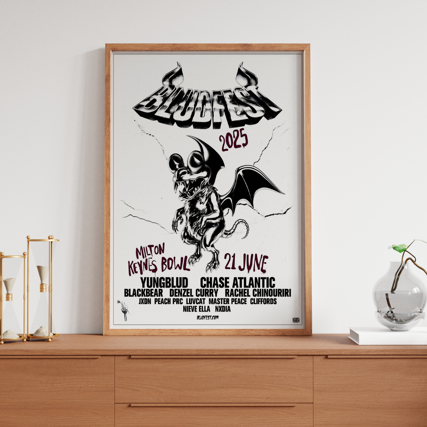Yungblud Idols Bludfest 2025 Milton Keynes Bowl Line Up Tour Poster Print