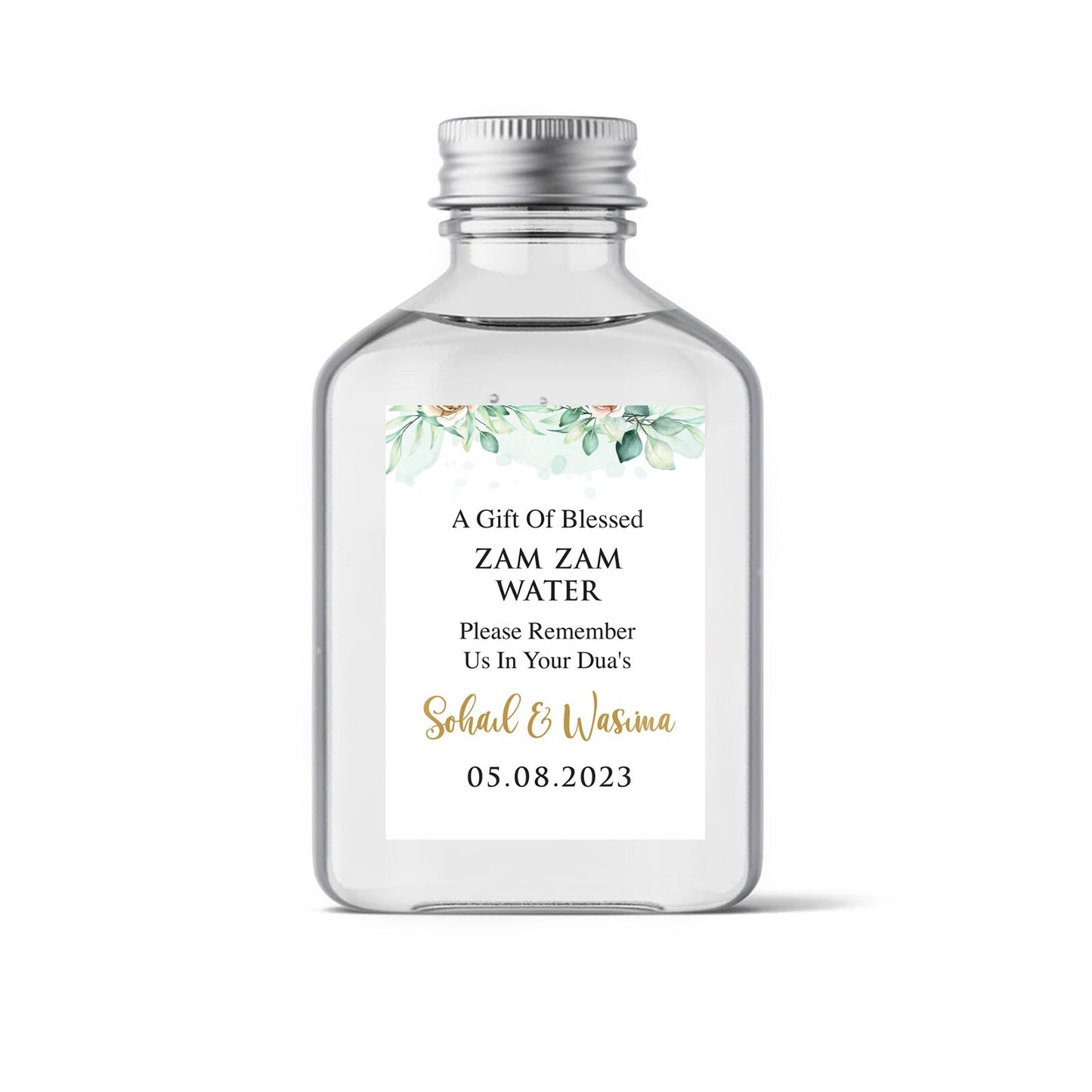 Zam Zam Water Bottles PERSONALISED Wedding Nikah Gift LABELS ONLY Sticker Favour