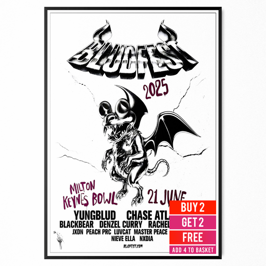Yungblud Idols Bludfest 2025 Milton Keynes Bowl Line Up Tour Poster Print