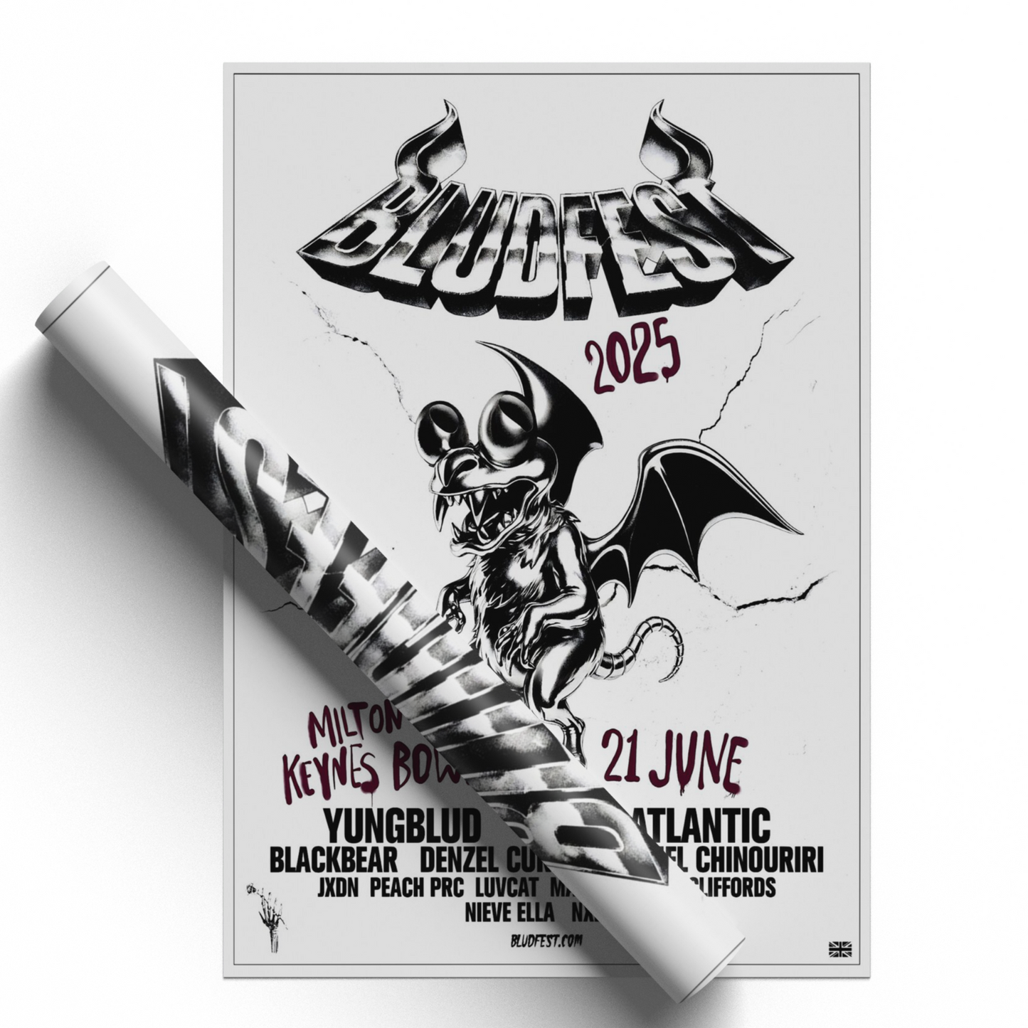 Yungblud Idols Bludfest 2025 Milton Keynes Bowl Line Up Tour Poster Print