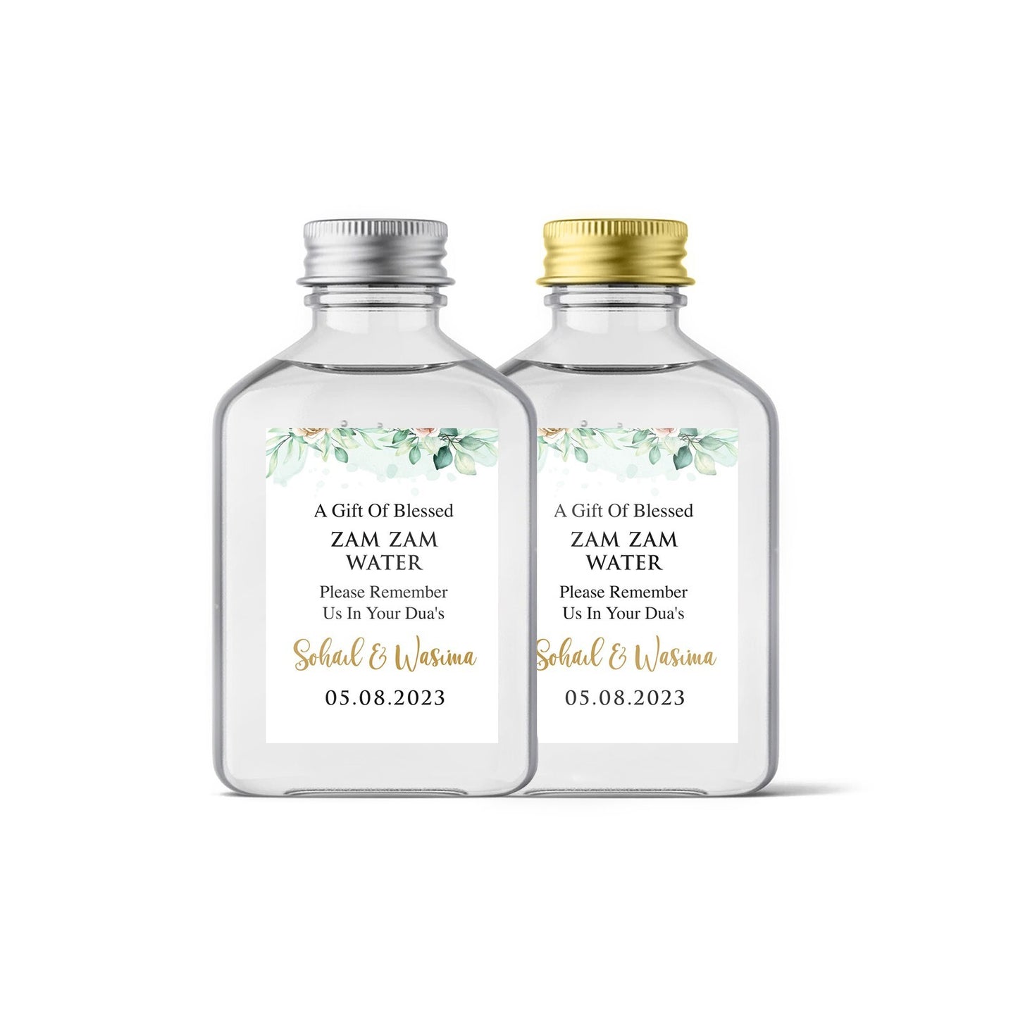 Zam Zam Water Bottles PERSONALISED Wedding Nikah Gift LABELS ONLY Sticker Favour
