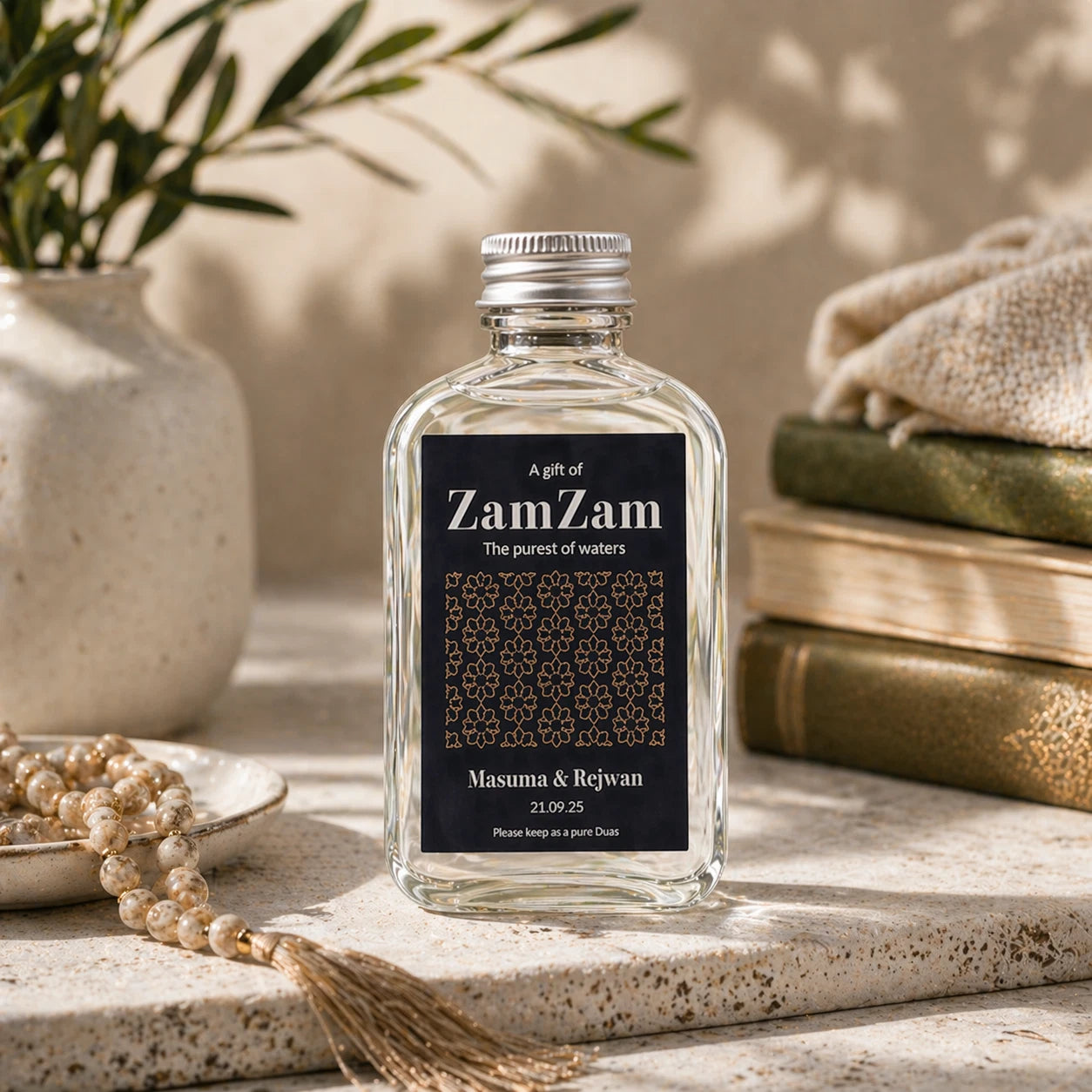 Zam Zam Water Bottles PERSONALISED Sticker Wedding LABELS ONLY Gift Favour