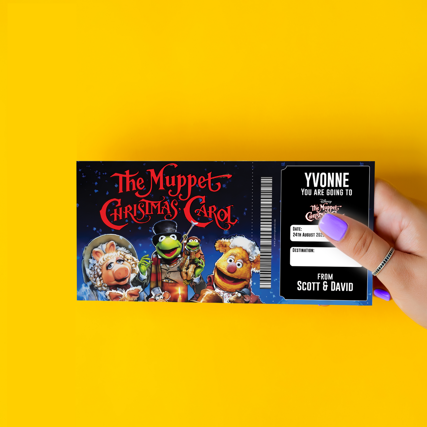 The Muppets Christmas Carol Musical Theatre Gift Ticket Personalised Ticket
