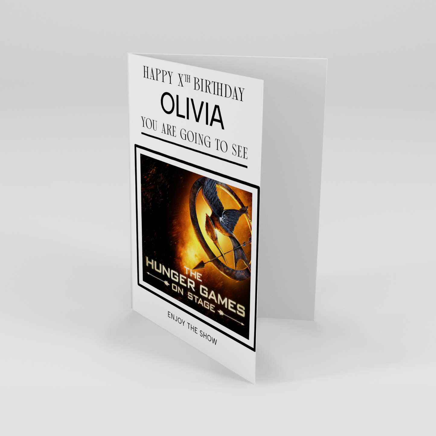 Youre going to see THE HUNGER GAMES ON STAGE Personalised Gift Birthday Card