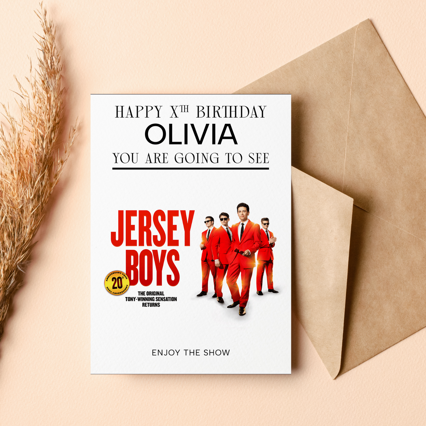 You're going to see JERSEY BOYS THE MUSICAL Birthday Card Personalised Gift
